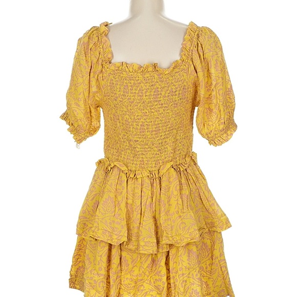 Cleobella Yellow Patterned Mini Dress - Picture 2 of 6